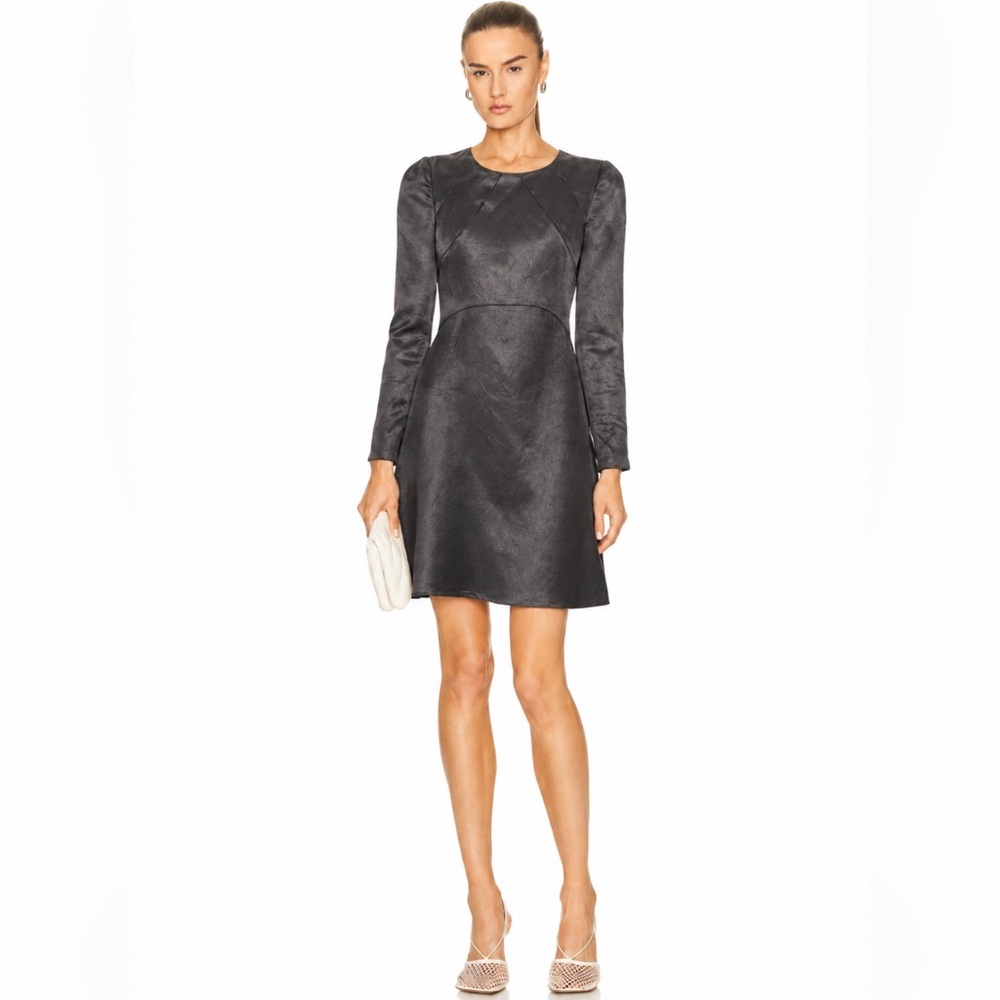 Jil Sander Brown Acetate Satin Midi Dress 36/ 4